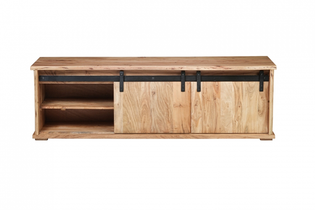Lowboard Baumkante 160 x 45 x 50 cm Akazienholz massiv naturfarben LIAN III itemprop=