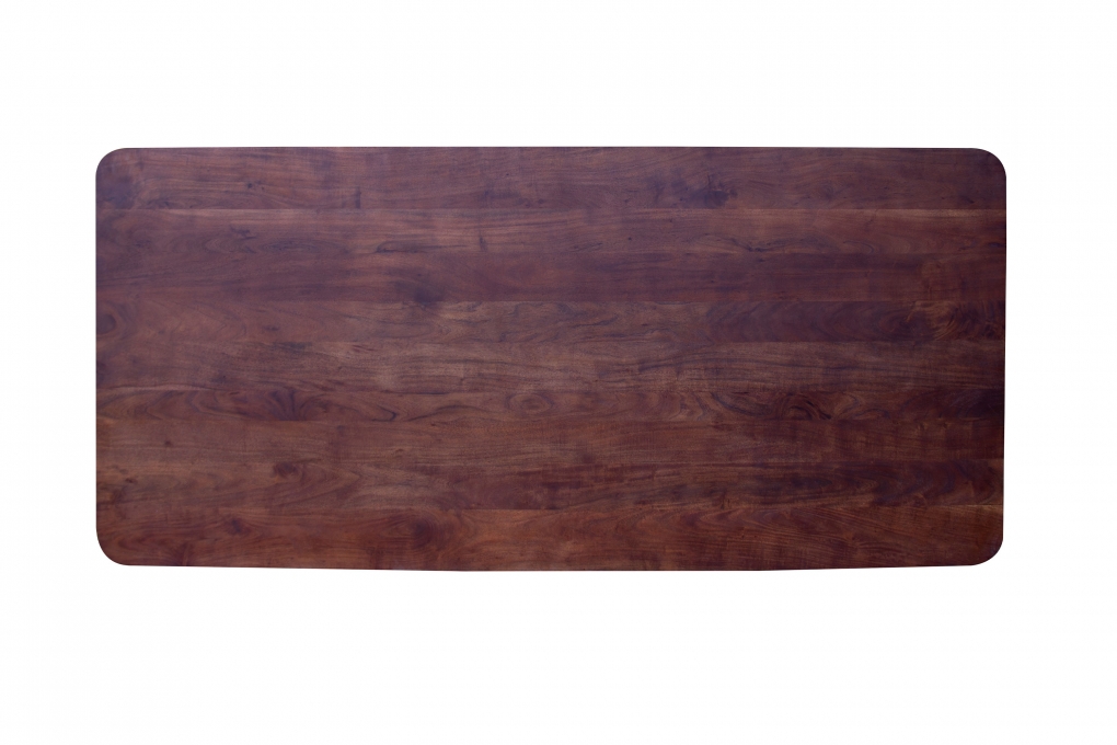 Esstisch 220 x 100 cm Akazie massiv kastanienfarben Schweizer Kante Spider-Gestell Holz kastanie ROBERTO itemprop=