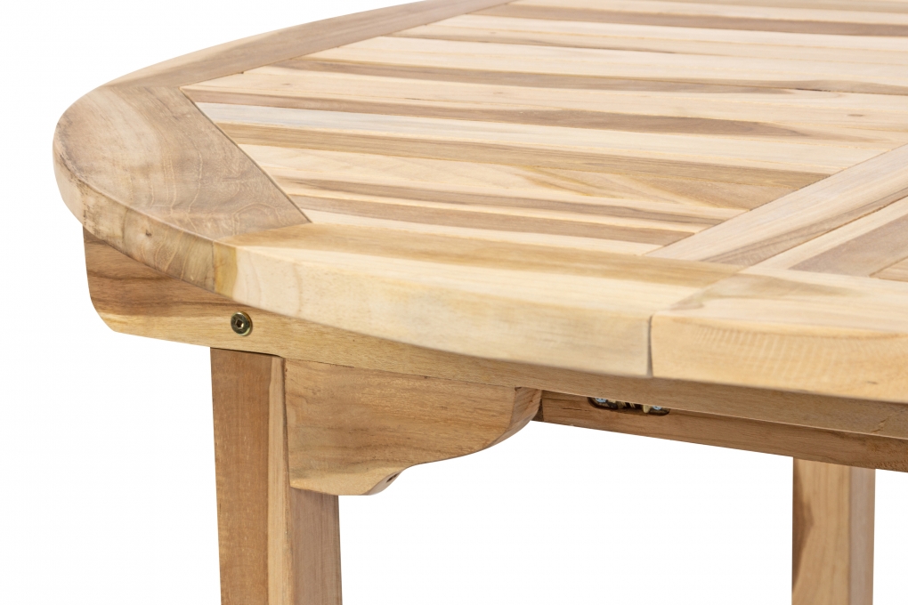 Gartentisch ausziehbar Teak Holz 120 - 170 cm oval BORNEO itemprop=