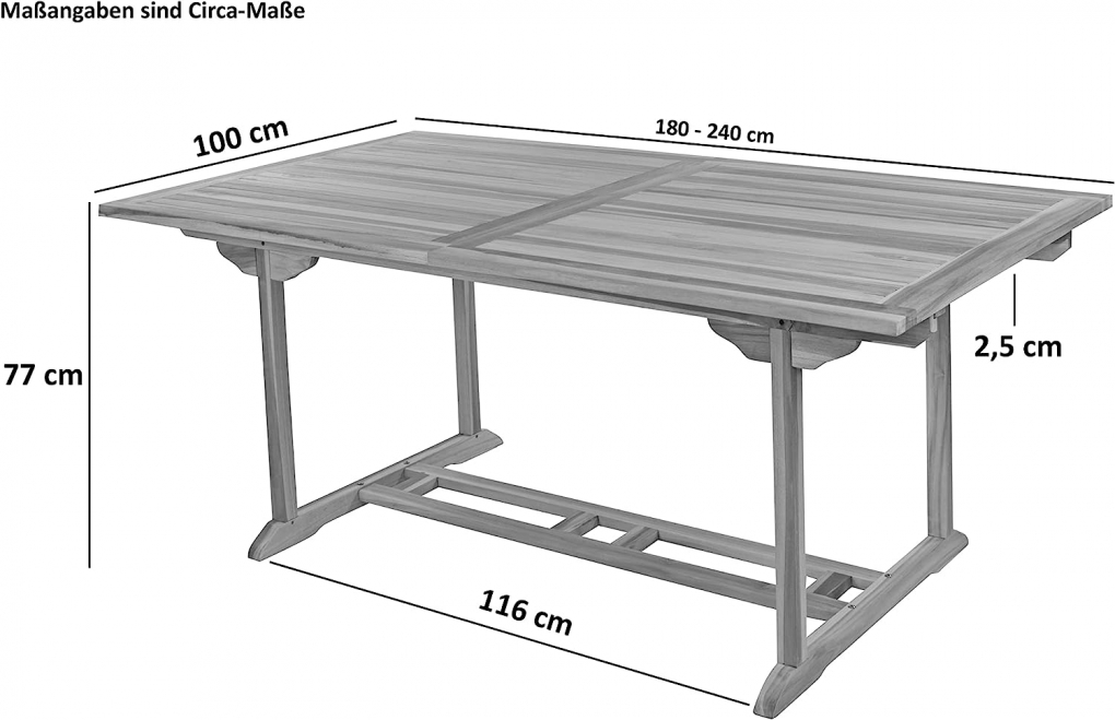 SAM® Gartenmöbel Set 9tlg Teak Gartentisch ausziehbar 180-240 cm KUBA/MENORCA itemprop=