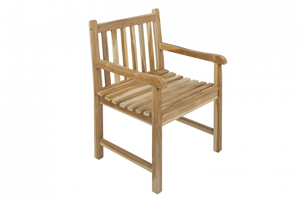 Teak Gartensessel Gartenstuhl mit Armlehnen CARACAS itemprop=