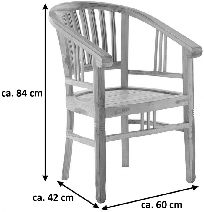 Teak Gartensessel Gartenstuhl mit Armlehnen MORENO itemprop=