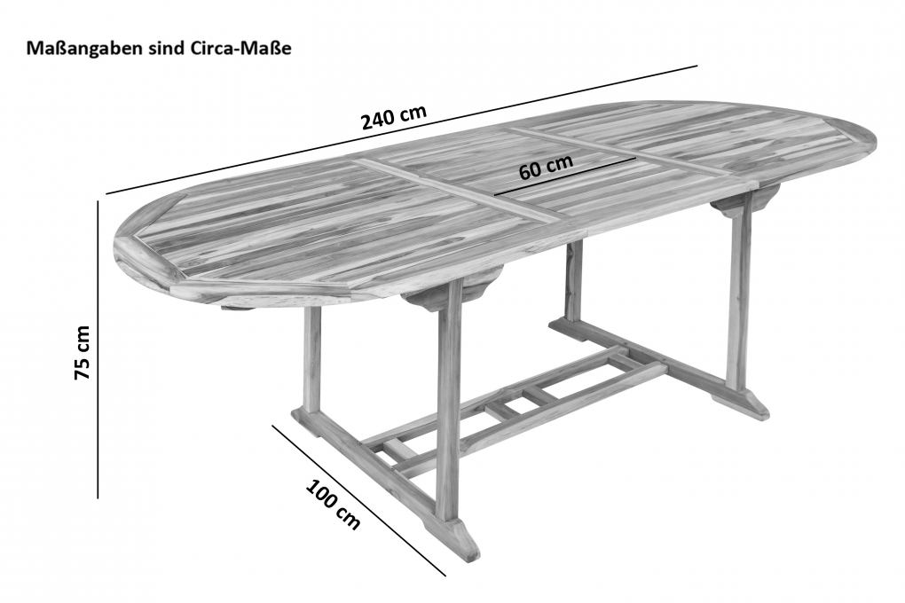 SAM® TEAK Gartentisch ausziehbar Teakholz 180 - 240 cm ARUBA itemprop=