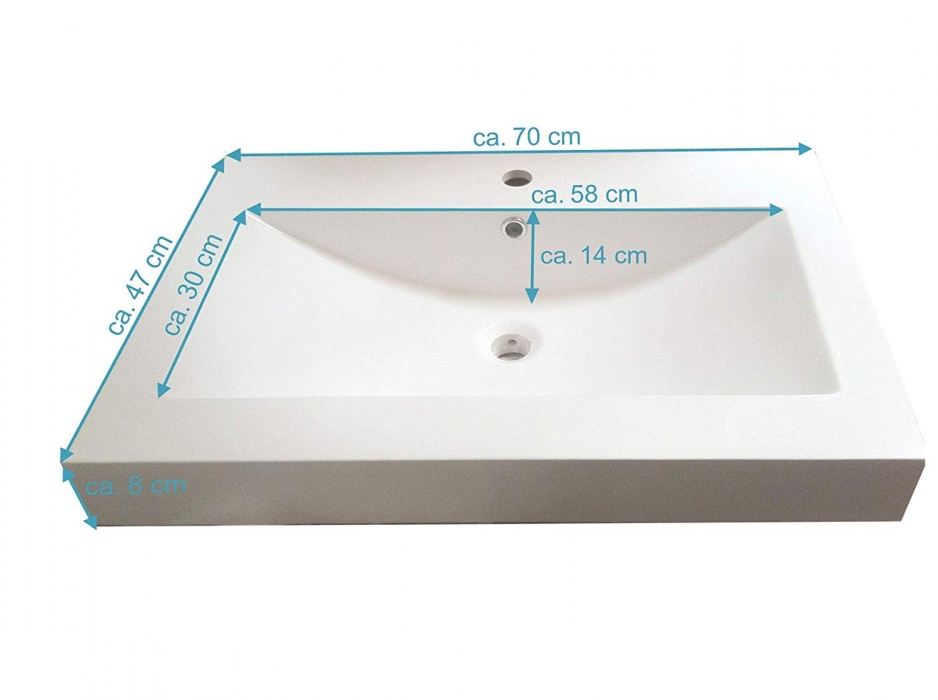 SAM® Badmöbel Set 2tlg Spiegel Waschtisch 70 cm weiß Hochglanz PARMA