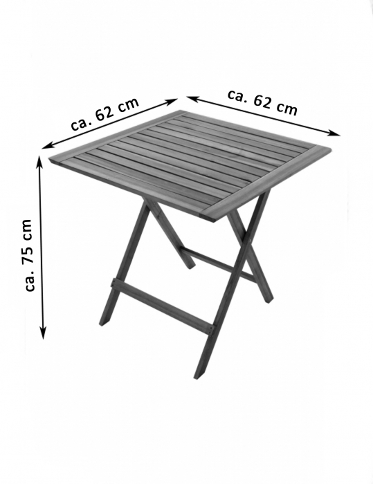 SAM® Balkonmöbel Set 3tlg Akazie Klapptisch 60 x 60 cm BLOOM itemprop=