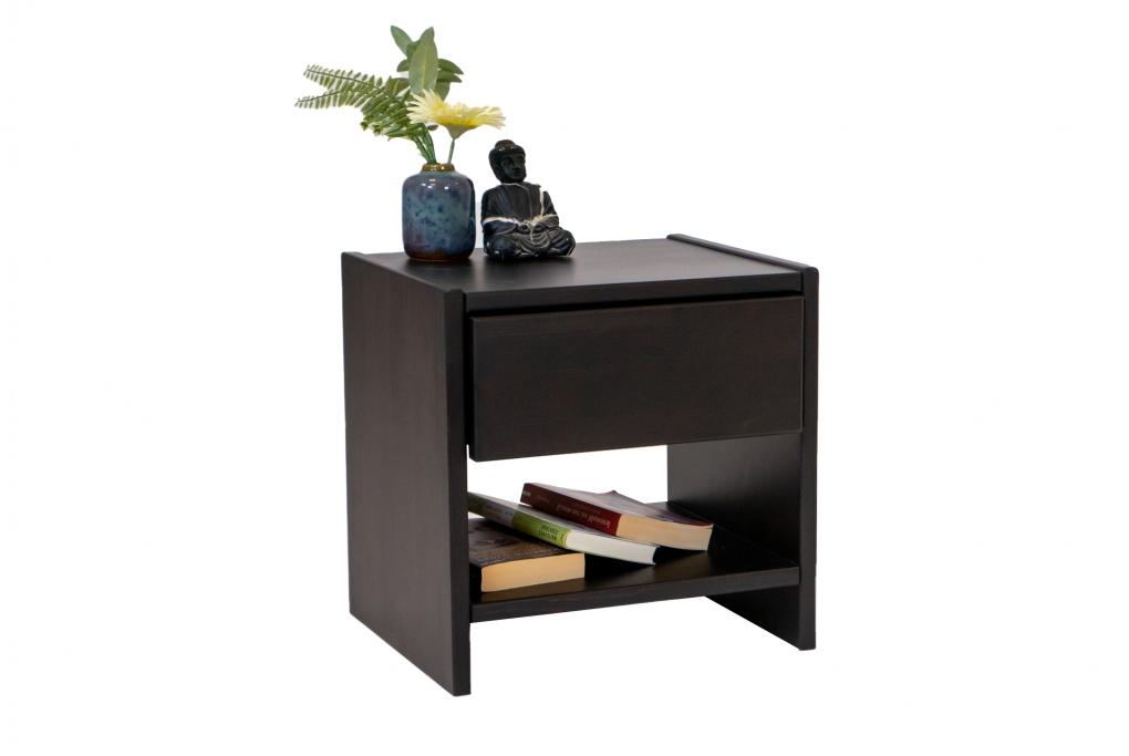 Nachttisch Holz Nachtkonsole Buche wenge 40 x 33 cm CAMPINO itemprop=