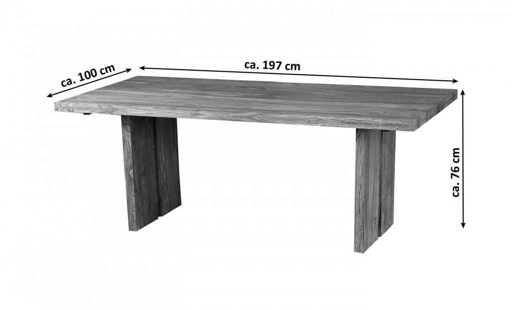 SAM® Esstisch Massivholz 197 x 100 cm Holztisch Sheesham SENSO itemprop=