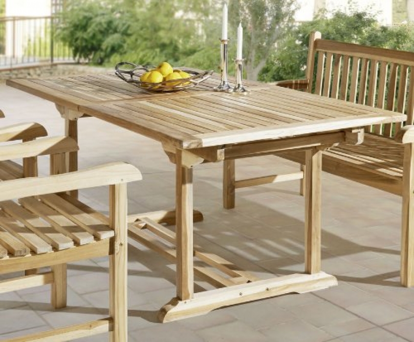  Gartenmöbel Set 4tlg mit Bank Teak Gartentisch ausziehbar 180-240 cm KUBA/CARACAS itemprop=
