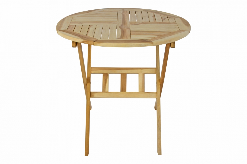 Balkontisch Teak rund klappbar 80 x 80 cm RONDO itemprop=