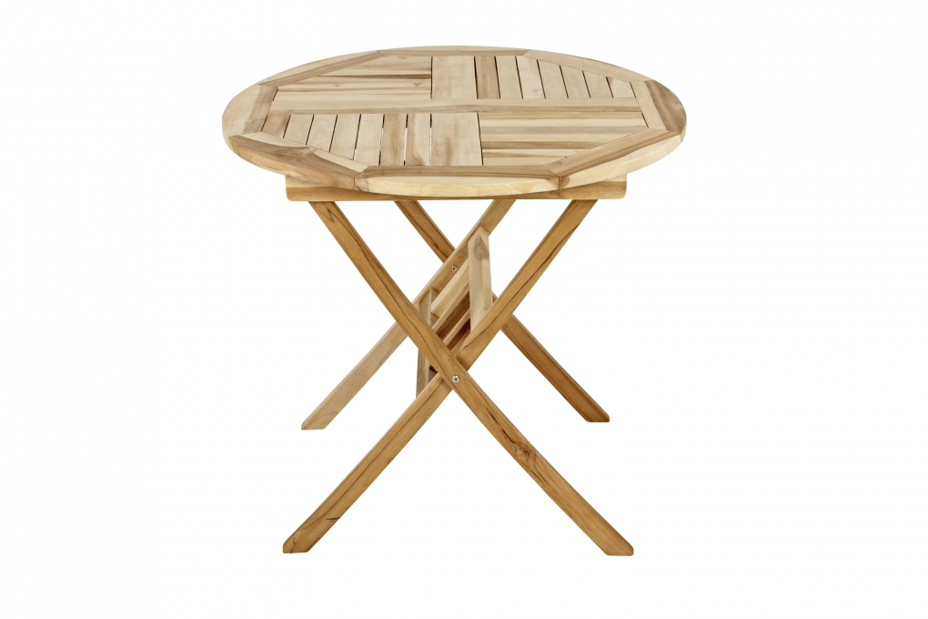 Balkontisch Teak rund klappbar 80 x 80 cm RONDO itemprop=