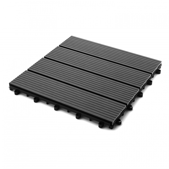 Terrassenfliesen WPC anthrazit 2 m ² Stecksystem 22 Stück Roma itemprop=