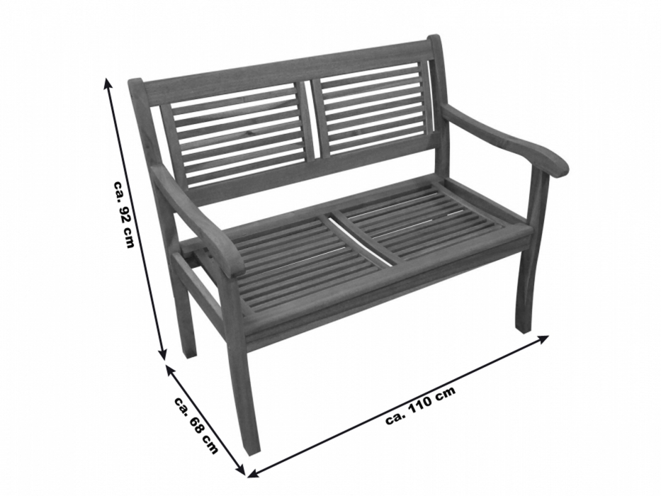 Gartenbank Akazie 110 cm 2-Sitzer Sitzbank CORUNA itemprop=