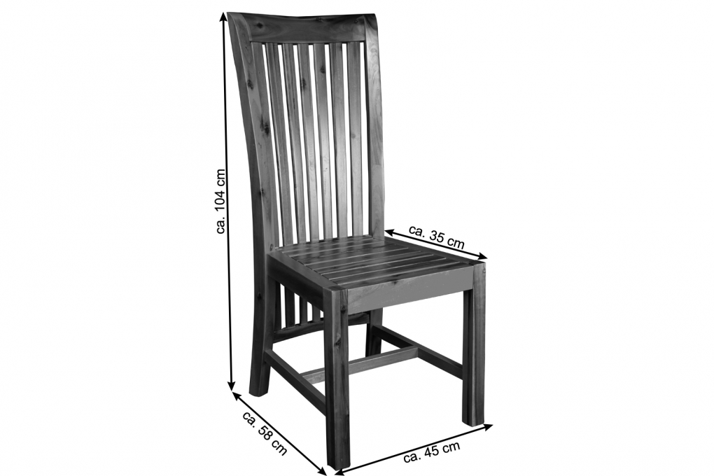 Esszimmerstuhl Holzstuhl massive Akazie QUENTIN itemprop=