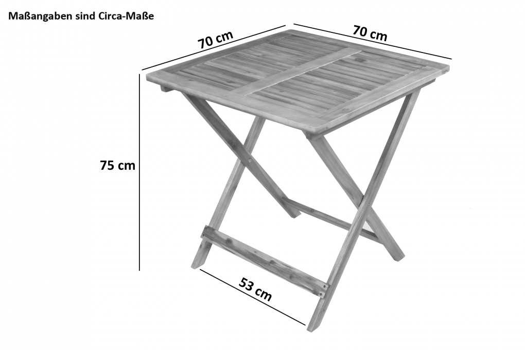 Balkontisch Akazie 70 x 70 cm klappbar CAMERON itemprop=