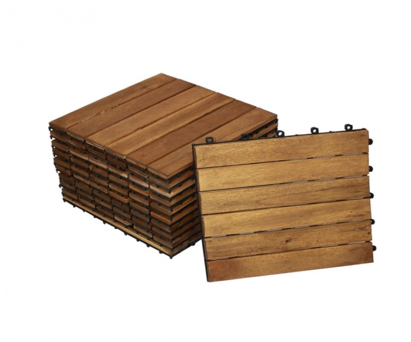  Holzfliesen Set 33 Stück = 3 m ² Akazie Modell 01 itemprop=