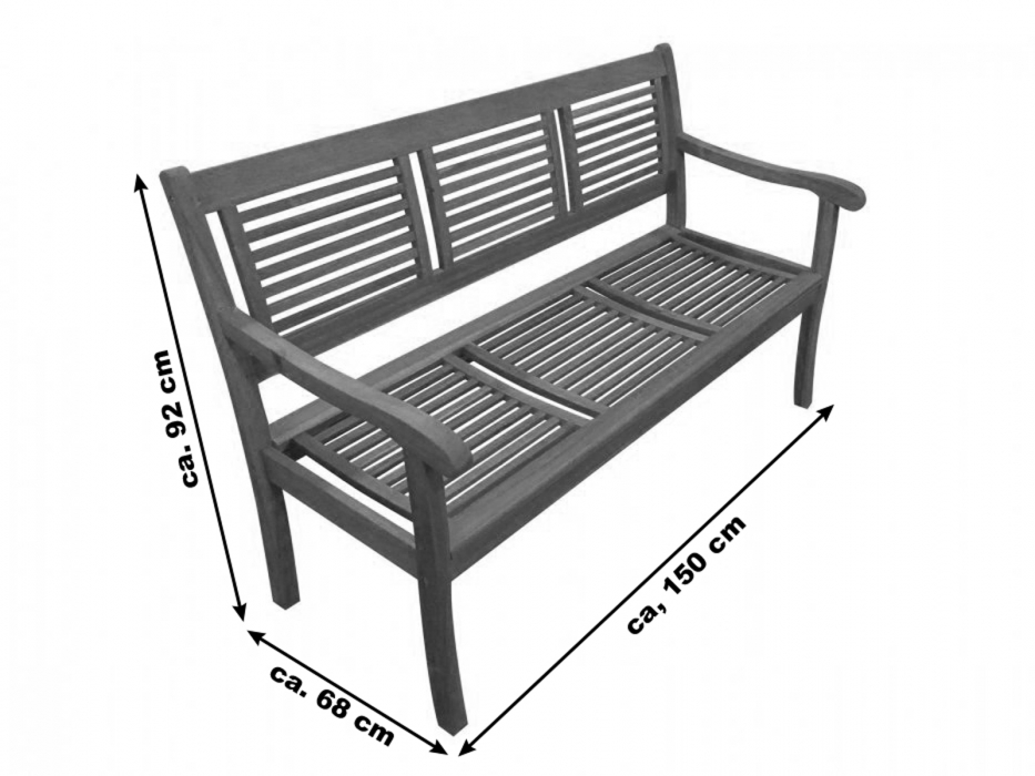 SAM® Gartenbank Akazie 150 cm 3-Sitzer Sitzbank CORUNA itemprop=