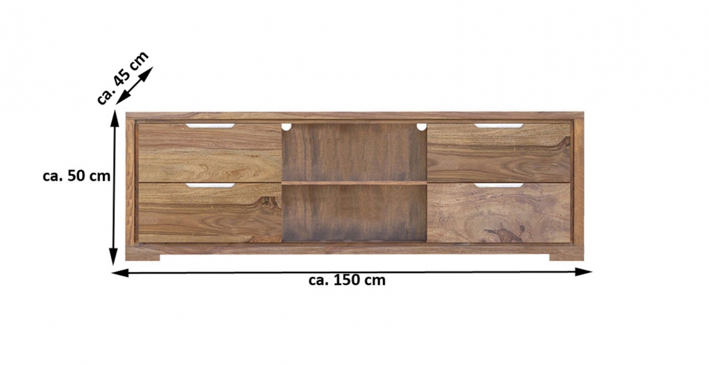 Lowboard TV-Schrank Sheesham 150 cm White Mountain III itemprop=