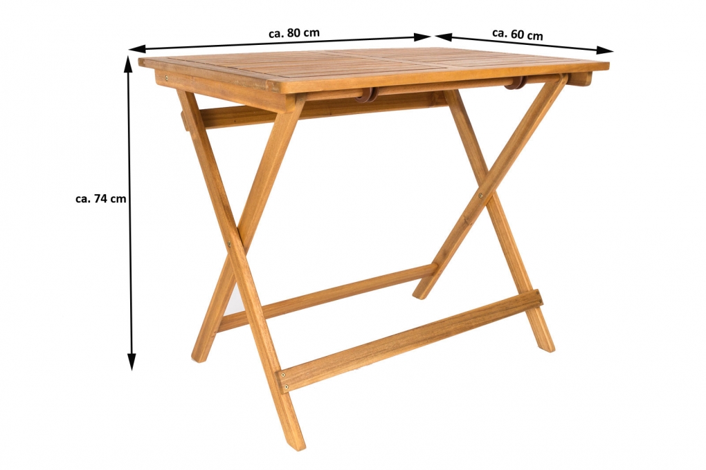 Balkontisch Akazie 80 x 60 cm Klapptisch SKARA itemprop=