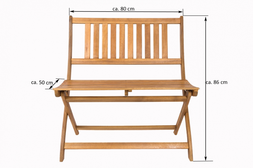 Balkonmöbel Set 4tlg mit Bank Akazie Klapptisch 80 x 60 cm SKARA/BLOOM itemprop=