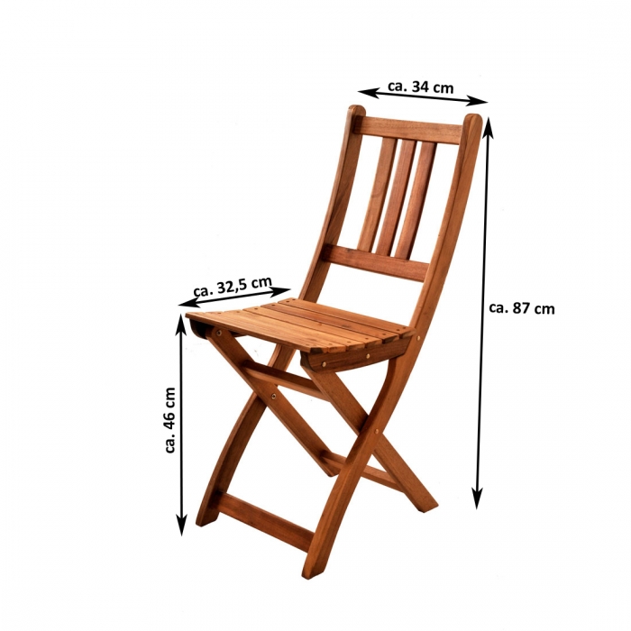 Balkonmöbel Set 4tlg mit Bank Akazie Klapptisch 80 x 60 cm SKARA/BLOOM itemprop=