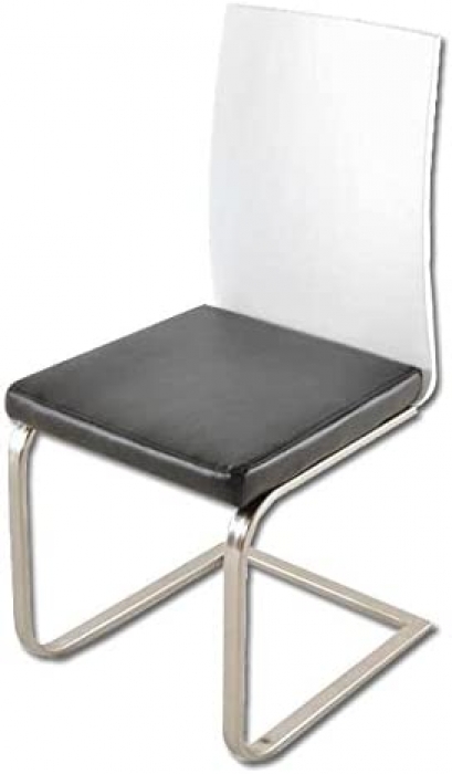 Esszimmer Stuhl weiß schwarz Edelstahl LOUSANNE itemprop=