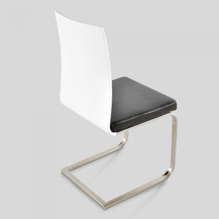 Esszimmer Stuhl weiß schwarz Edelstahl LOUSANNE itemprop=