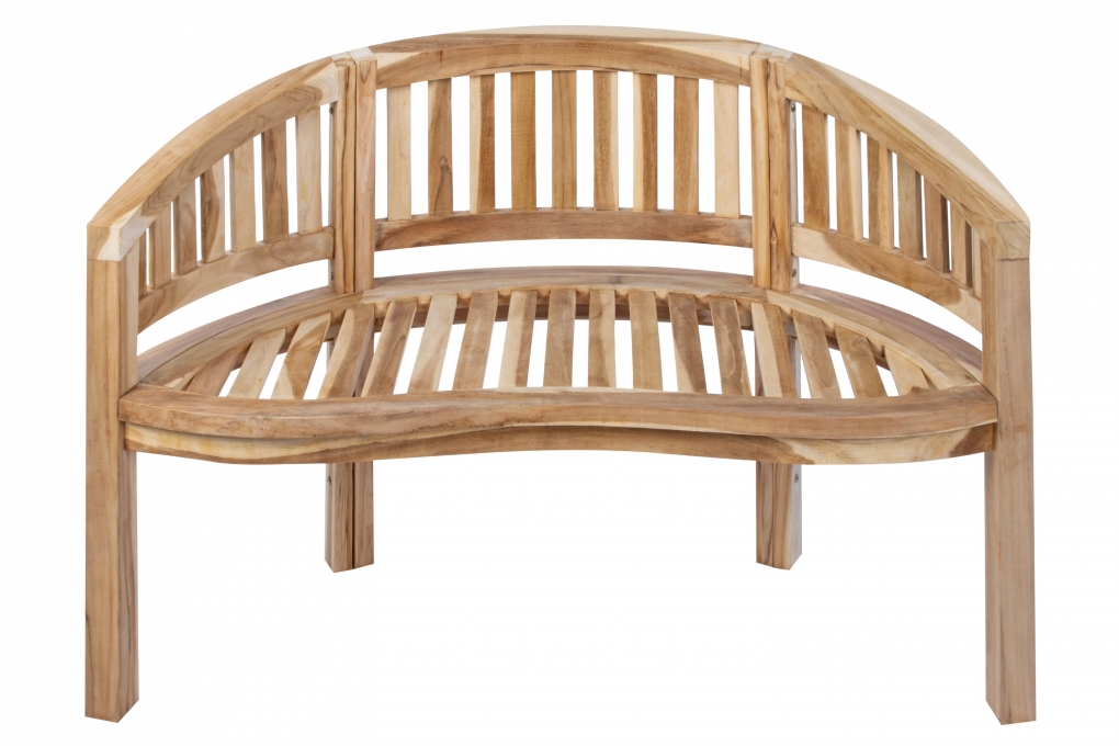 Gartenbank Bananenbank Teak 120 cm 2 Sitzer Bananenbank BANANA itemprop=