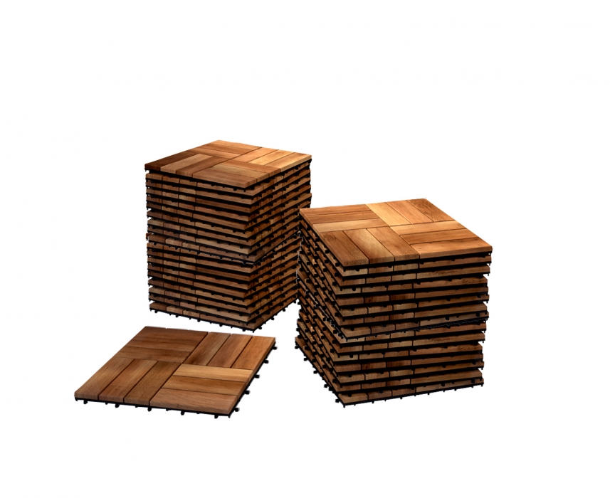 SAM® Holzfliesen Set 44 Stück = 4 m ² Akazie Modell 02 itemprop=