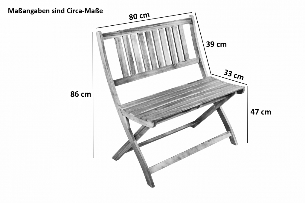 Gartenbank Akazie 80 cm Sitzbank klappbar SKARA itemprop=