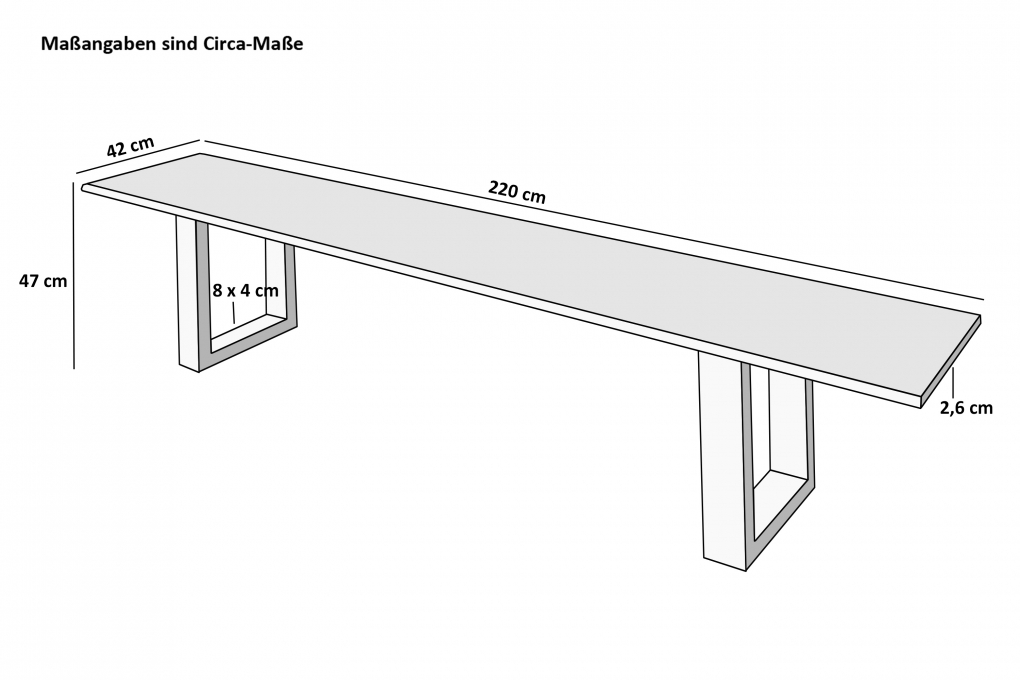 SAM® Sitzbank Baumkante 220 cm nussbaum massiv Akazie silber itemprop=