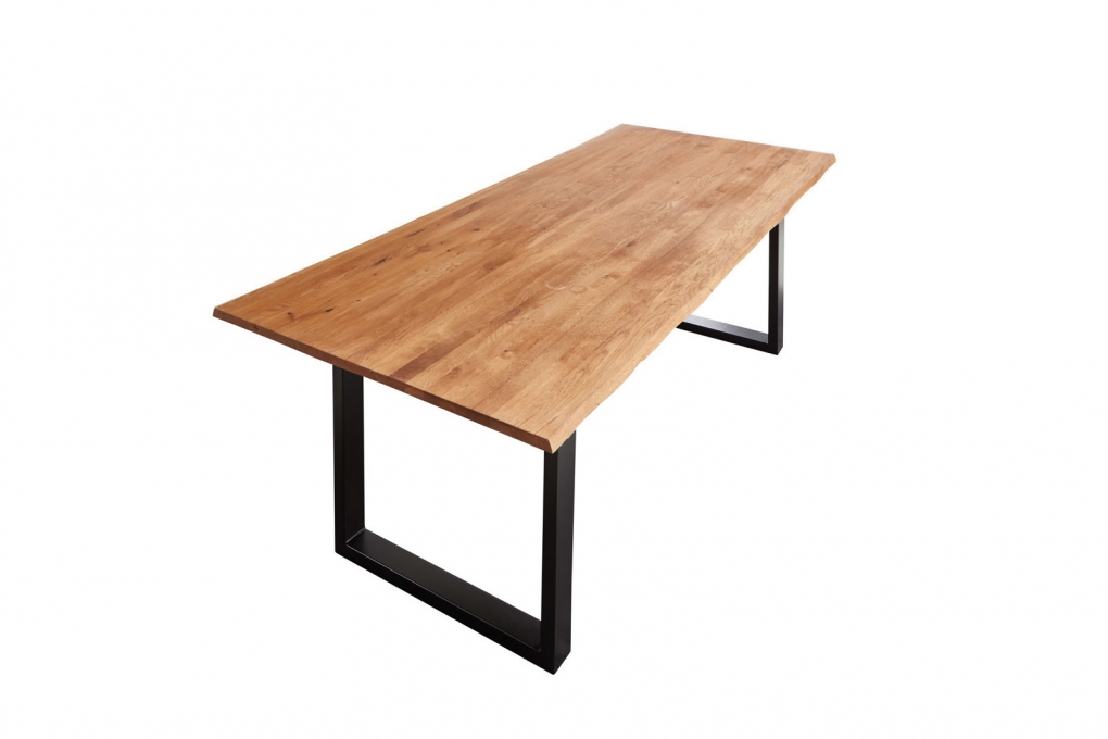  Esstisch Baumkante Massiv Wildeiche 220 x 100 schwarz SESSA itemprop=