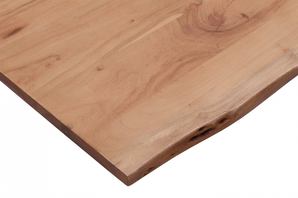 Tischplatte Baumkante Akazie Natur 180 x 90 cm NOAH itemprop=