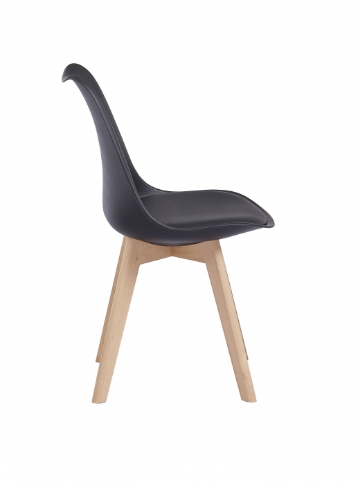 SAM® Esszimmerstuhl Schalenstuhl Schwarz Massivholzgestell Buche LUISA itemprop=