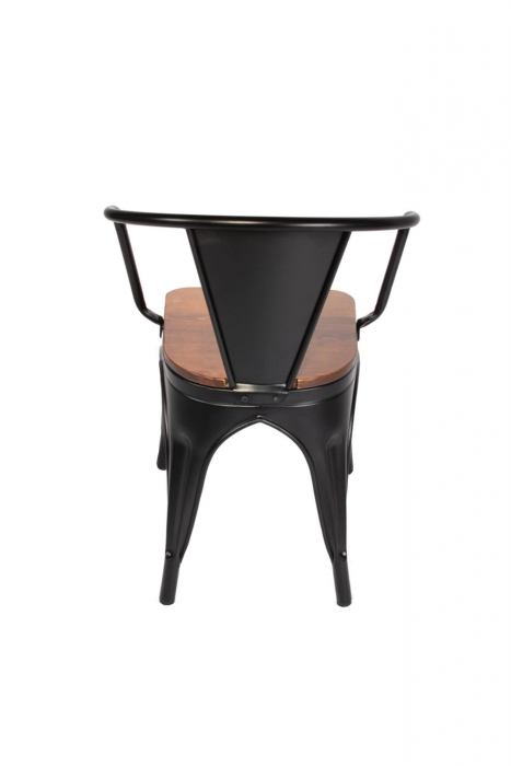 SAM® Esszimmerstuhl Metallstuhl stapelbar schwarz matt Sitz Pinienholz LENA itemprop=