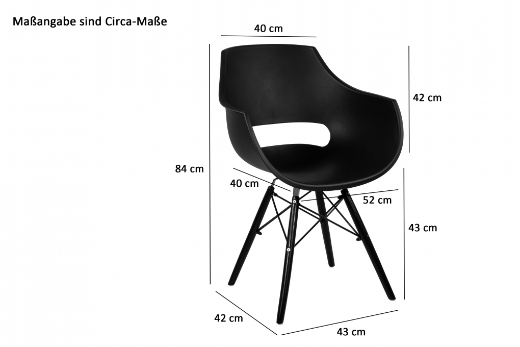 SAM® Esszimmerstuhl Schalenstuhl schwarz Holzfüße schwarz LEA itemprop=