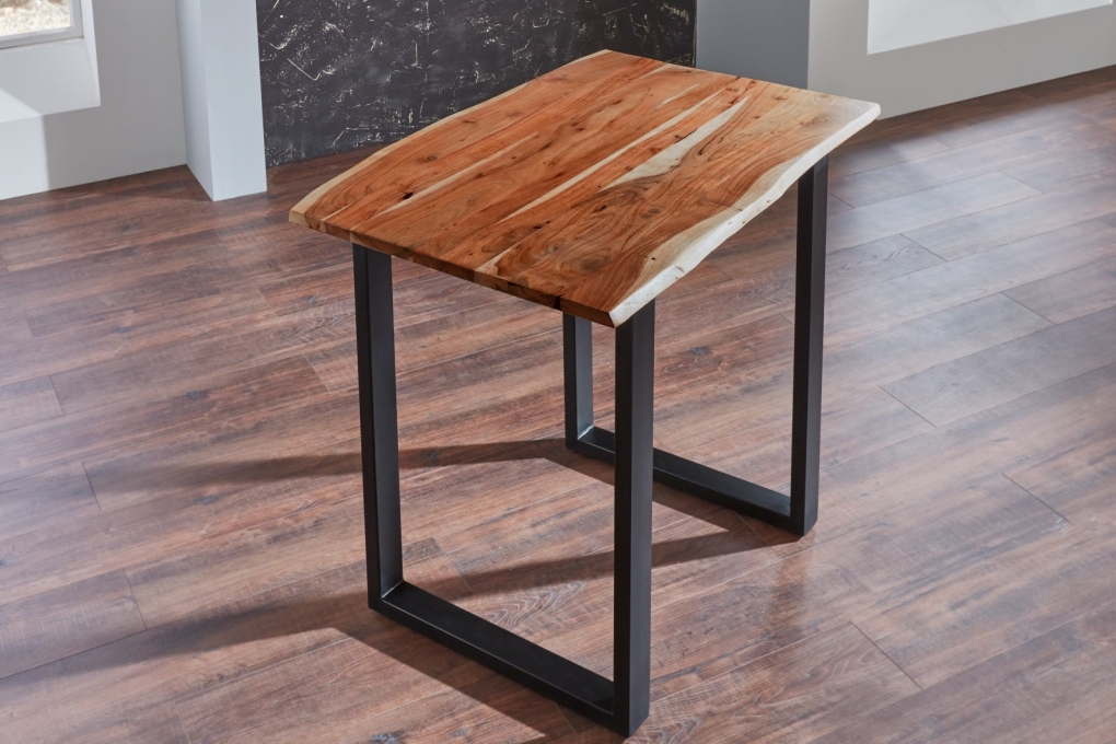  Bartisch Baumkante massiv Akazie nussbaum 160 x 85 schwarz Quebec itemprop=