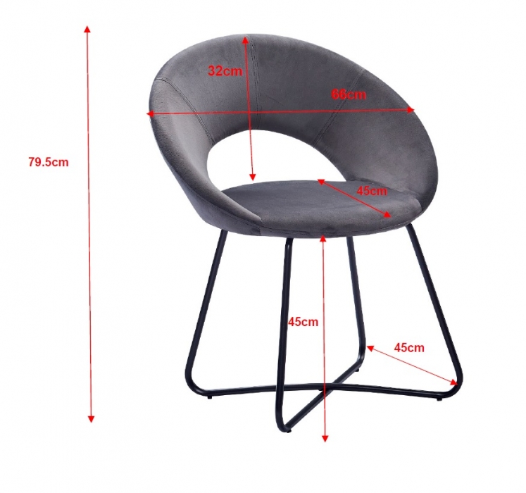  Schalenstuhl Samtbezug rosa Gestell schwarz LENNY itemprop=