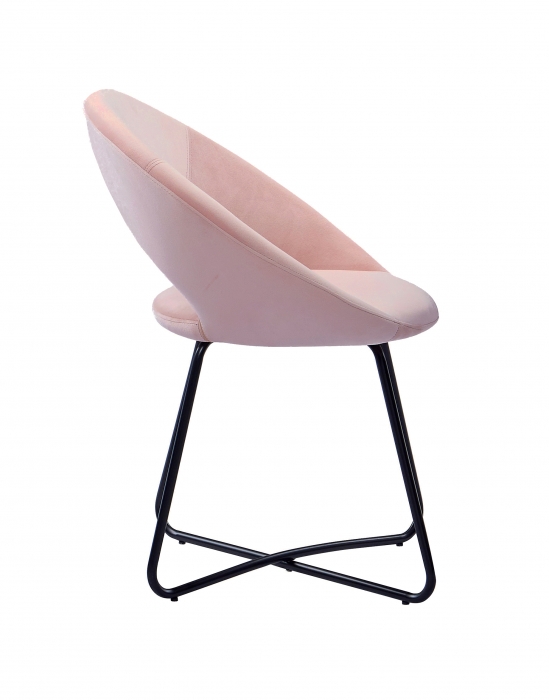  Schalenstuhl Samtbezug rosa Gestell schwarz LENNY itemprop=