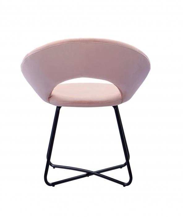  Schalenstuhl Samtbezug rosa Gestell schwarz LENNY itemprop=