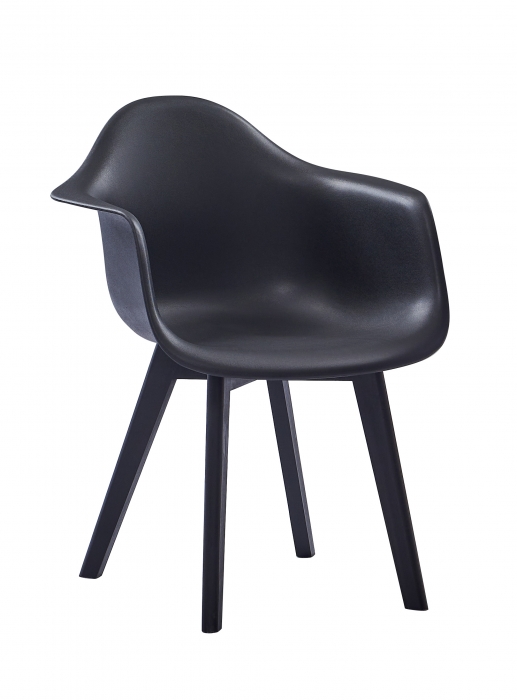 SAM® Schalenstuhl schwarz mit schwarzlackiertem Buchengestell LUIS itemprop=