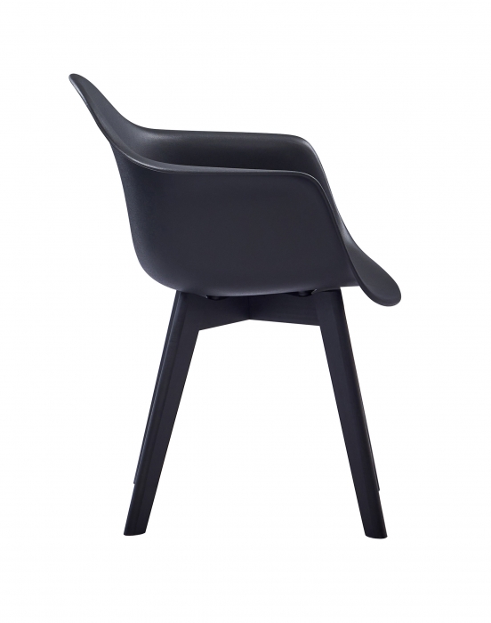 SAM® Schalenstuhl schwarz mit schwarzlackiertem Buchengestell LUIS itemprop=