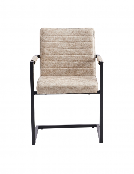 Esszimmerstuhl Freischwinger Beige Stoffbezug Eisengestell PARZIVO itemprop=