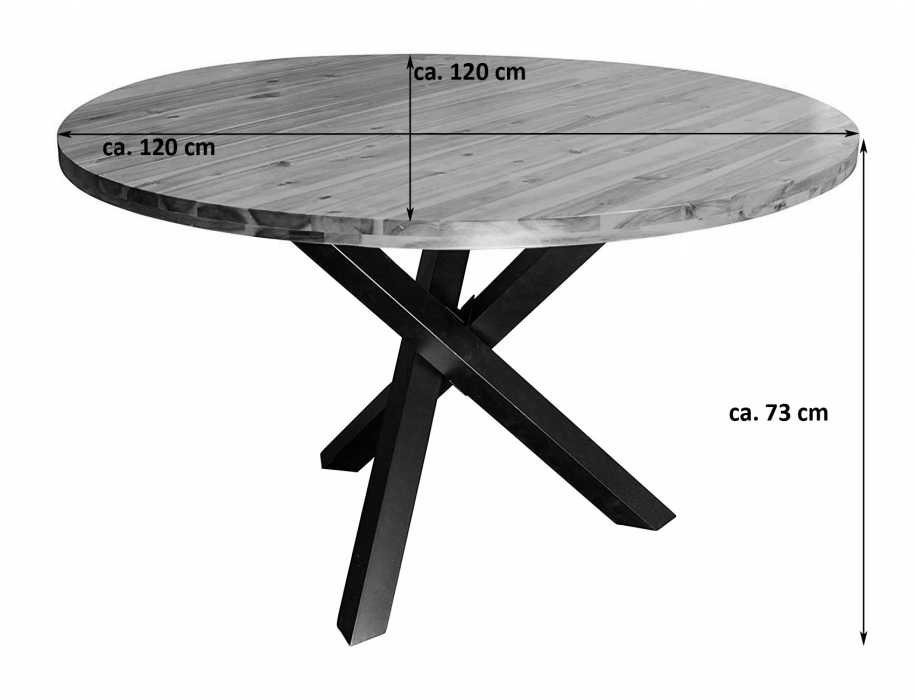 SAM® Tischgruppe Essgruppe 5tlg. Akazie cognac rund schwarz ISABELLA itemprop=