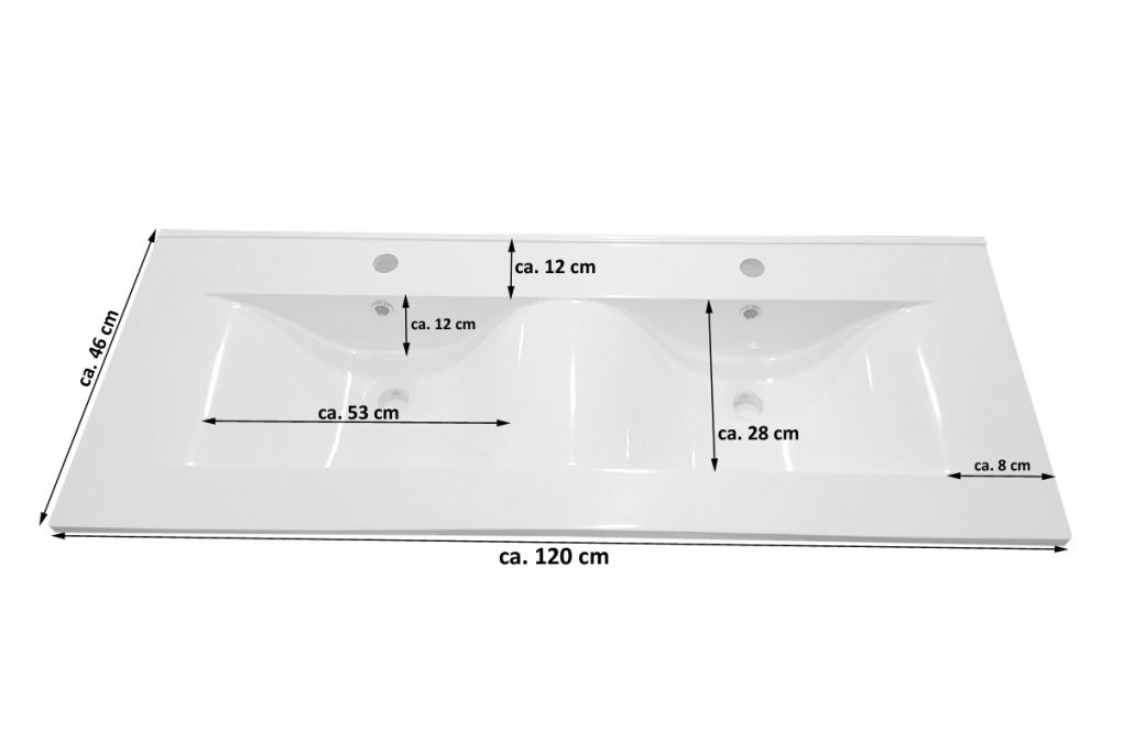 SAM®Badmöbelset Doppelwaschtisch 120 cm 4tlg - Hochglanz grau VALERIE itemprop=