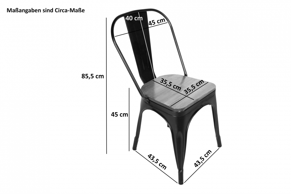 Essgruppe 120 cm Akazie cognacfarben U-Gestell schwarz mit 6 Stühlen WIEN itemprop=