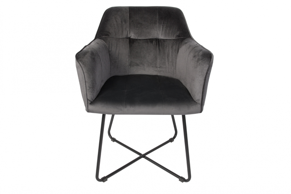 SAM® Esszimmer Armlehnstuhl Samt schwarz Metallbeine schwarz KIRIN itemprop=