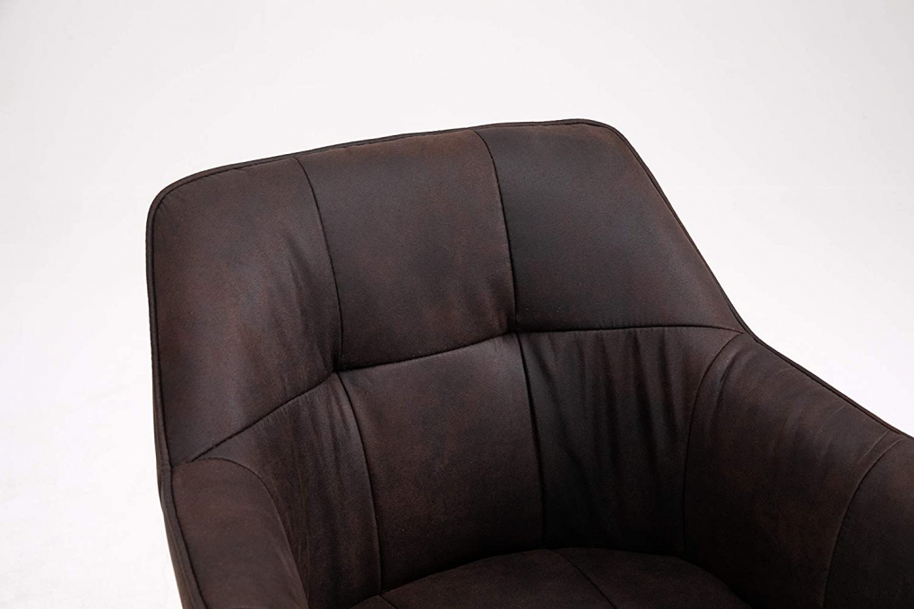SAM® Esszimmer Armlehnstuhl Drehbar Wildleder-Optik Akazie Nuss KLIPPER itemprop=