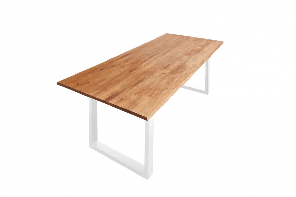  Esstisch Baumkante Massiv Wildeiche 220 x 100 weiß SESSA itemprop=