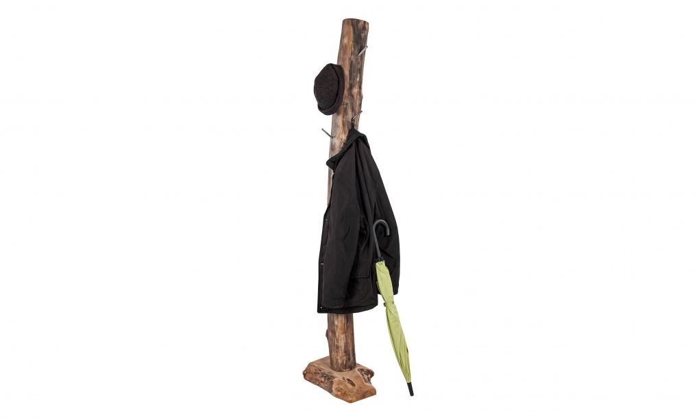Garderobe Kleiderständer 40 x 25 x 185 cm Teak HAKON itemprop=