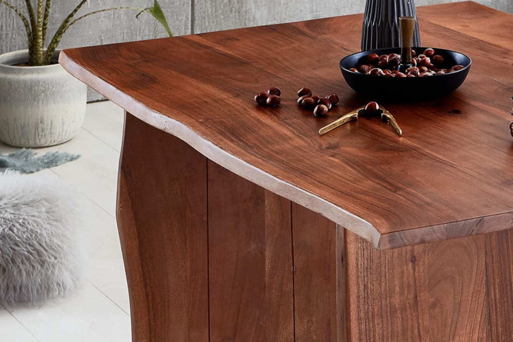  Trendiger Esszimmertisch 140 cm Akazie massiv nussbaumfarben Henry itemprop=